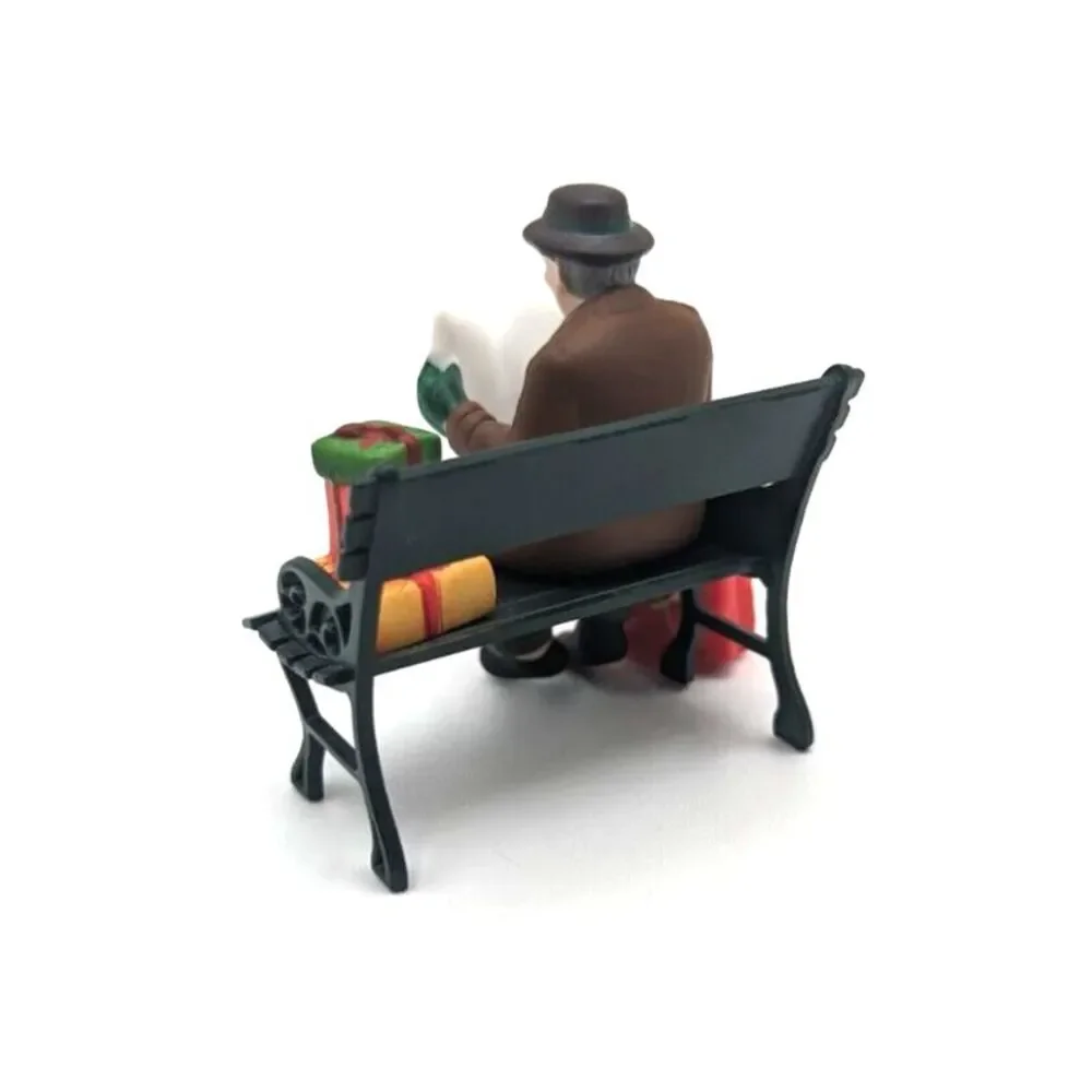 Dept 56 Rest Ye Merry Gentleman Man on Park Bench reading TIMES‎ Paper #5540-9